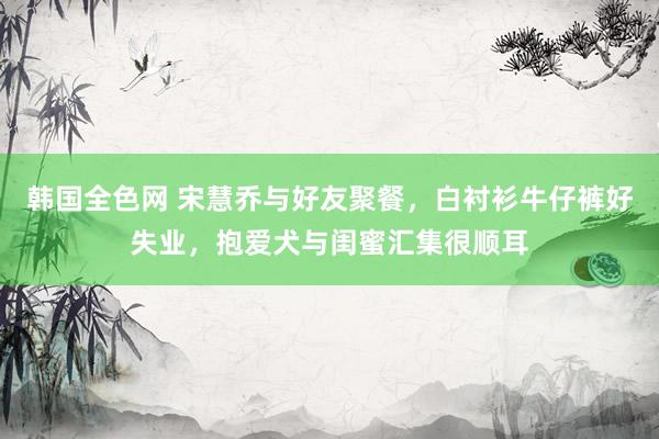 韩国全色网 宋慧乔与好友聚餐，白衬衫牛仔裤好失业，抱爱犬与闺蜜汇集很顺耳