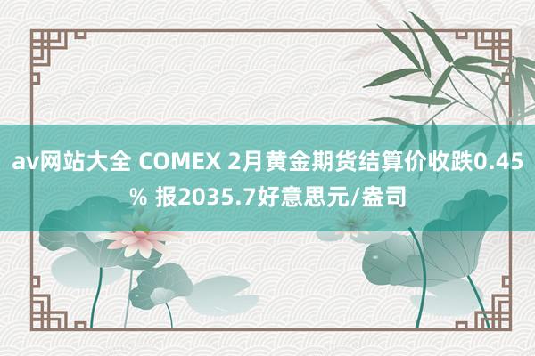 av网站大全 COMEX 2月黄金期货结算价收跌0.45% 报2035.7好意思元/盎司