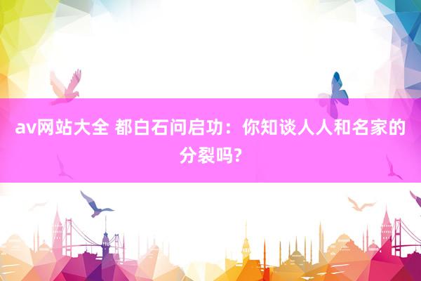 av网站大全 都白石问启功：你知谈人人和名家的分裂吗?