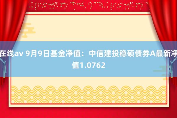 在线av 9月9日基金净值：中信建投稳硕债券A最新净值1.0762