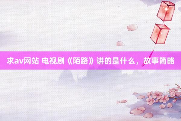 求av网站 电视剧《陌路》讲的是什么，故事简略