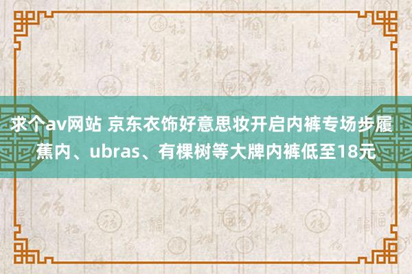 求个av网站 京东衣饰好意思妆开启内裤专场步履  蕉内、ubras、有棵树等大牌内裤低至18元