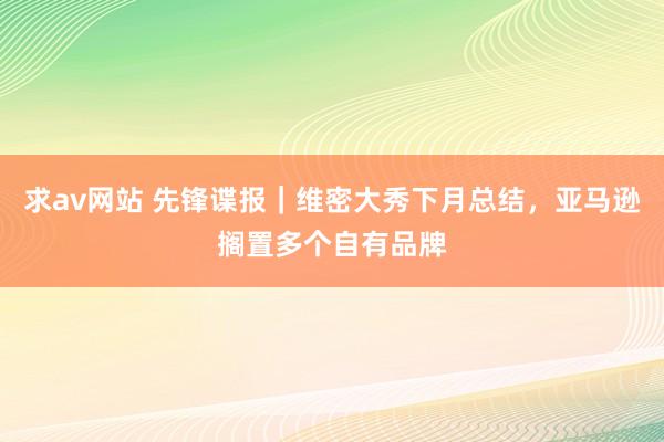 求av网站 先锋谍报｜维密大秀下月总结，亚马逊搁置多个自有品牌