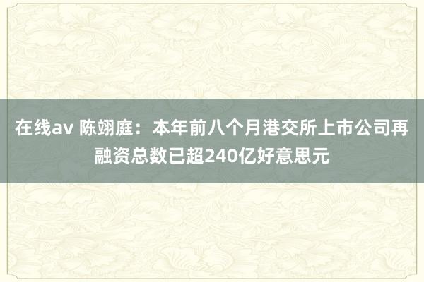 在线av 陈翊庭：本年前八个月港交所上市公司再融资总数已超240亿好意思元