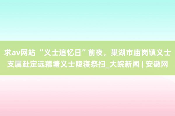 求av网站 “义士追忆日”前夜，巢湖市庙岗镇义士支属赴定远藕塘义士陵寝祭扫_大皖新闻 | 安徽网