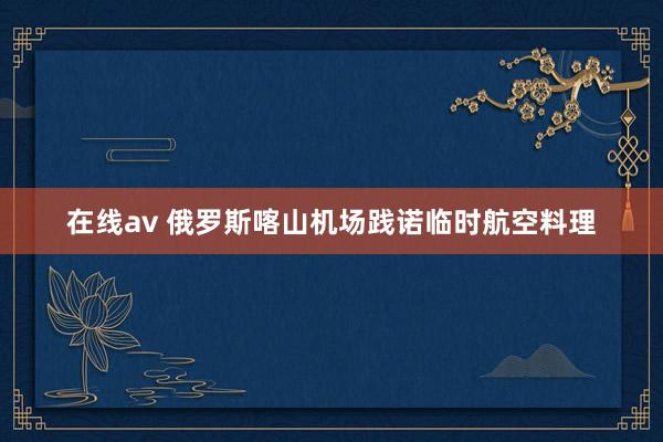 在线av 俄罗斯喀山机场践诺临时航空料理