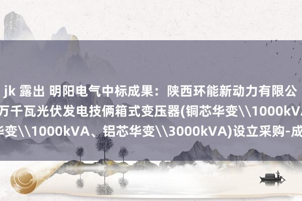 jk 露出 明阳电气中标成果：陕西环能新动力有限公司华能铜川瑶曲 10 万千瓦光伏发电技俩箱式变压器(铜芯华变\1000kVA、铝芯华变\3000kVA)设立采购-成果公告