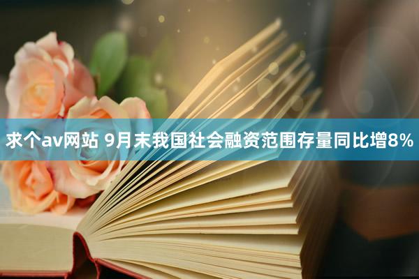 求个av网站 9月末我国社会融资范围存量同比增8%