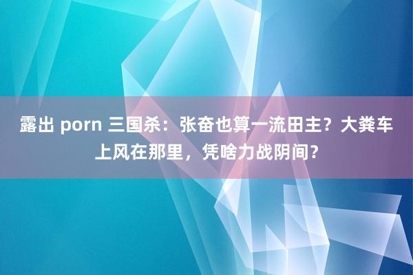 露出 porn 三国杀：张奋也算一流田主？大粪车上风在那里，凭啥力战阴间？