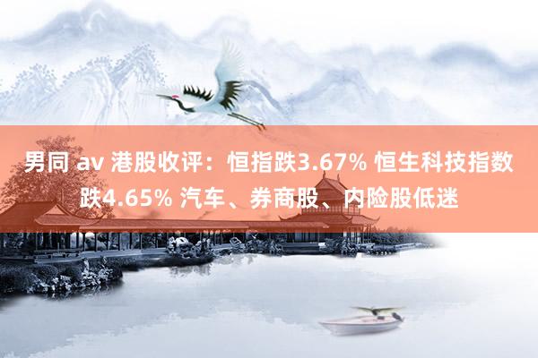 男同 av 港股收评：恒指跌3.67% 恒生科技指数跌4.65% 汽车、券商股、内险股低迷