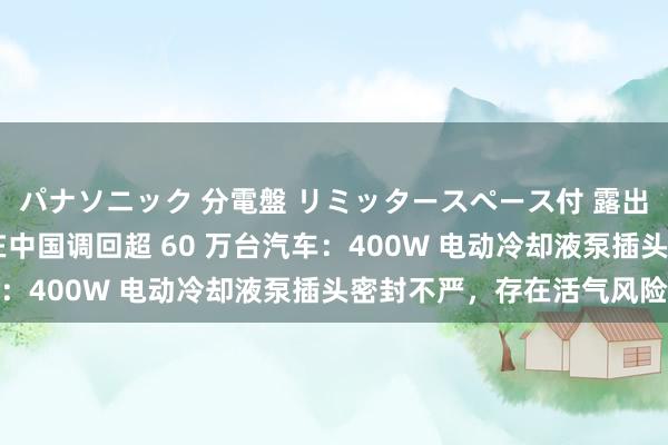 パナソニック 分電盤 リミッタースペース付 露出・半埋込両用形 良马在中国调回超 60 万台汽车：400W 电动冷却液泵插头密封不严，存在活气风险