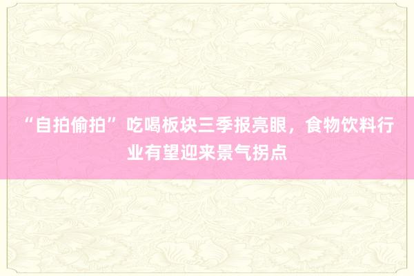 “自拍偷拍” 吃喝板块三季报亮眼，食物饮料行业有望迎来景气拐点