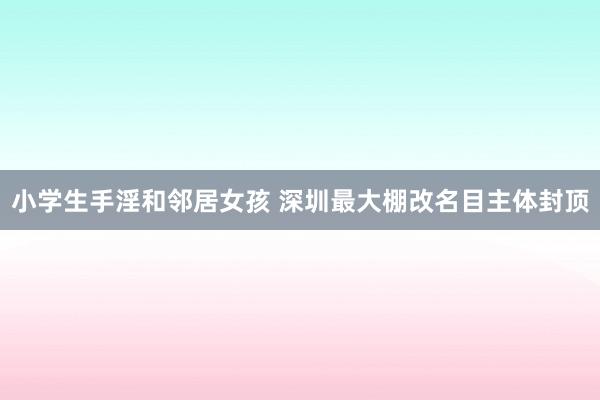 小学生手淫和邻居女孩 深圳最大棚改名目主体封顶