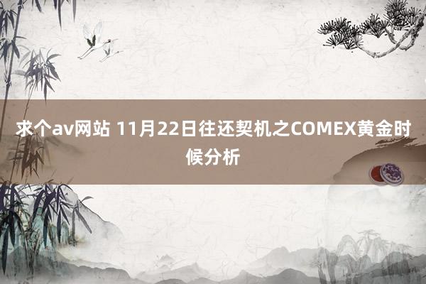 求个av网站 11月22日往还契机之COMEX黄金时候分析