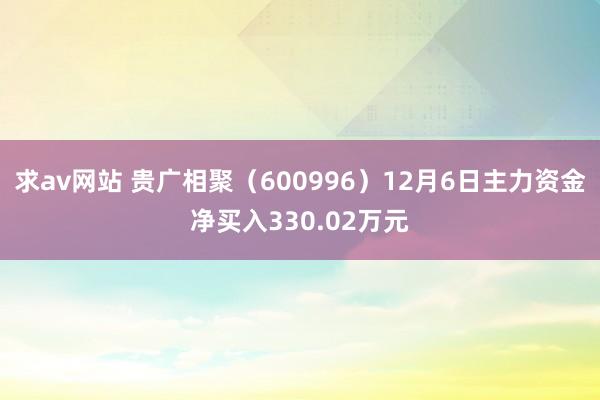 求av网站 贵广相聚（600996）12月6日主力资金净买入330.02万元