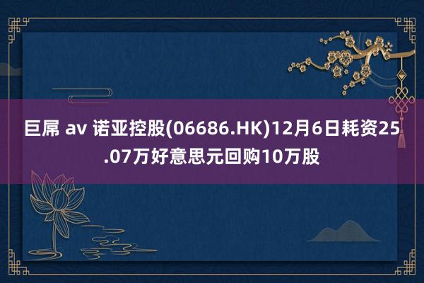 巨屌 av 诺亚控股(06686.HK)12月6日耗资25.07万好意思元回购10万股