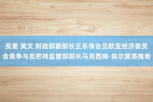 反差 英文 财政部副部长王东伟会见欧亚经济委员会竞争与反把持监管部部长马克西姆·埃尔莫洛维奇