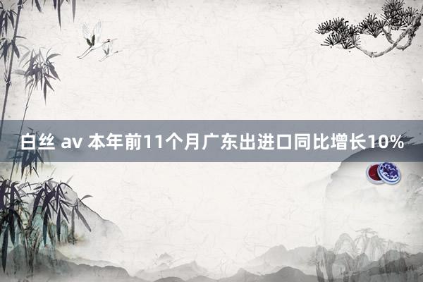 白丝 av 本年前11个月广东出进口同比增长10%