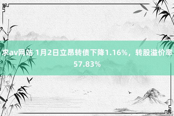 求av网站 1月2日立昂转债下降1.16%，转股溢价率57.83%