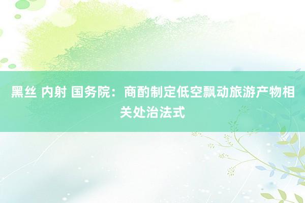 黑丝 内射 国务院：商酌制定低空飘动旅游产物相关处治法式