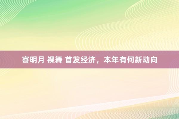 寄明月 裸舞 首发经济，本年有何新动向